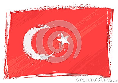 Grunge Turkey flag Vector Illustration