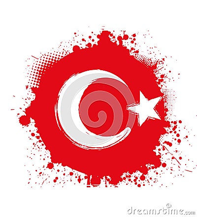 Grunge Turkey flag Vector Illustration