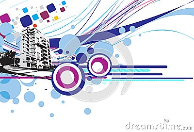 Grunge urban city Vector Illustration