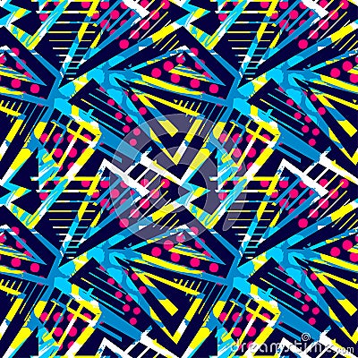 Grunge urban seamless geometric pattern,design in graffity urban Stock Photo