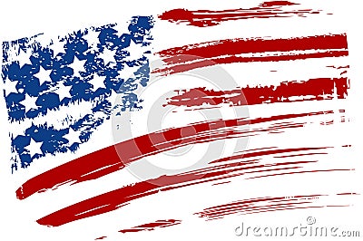Grunge USA flag Vector Illustration