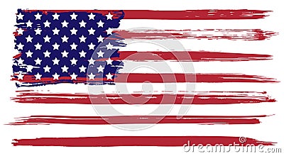 Grunge USA flag Vector Illustration