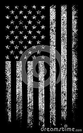 Grunge usa flag black white wallpaper background stock vector Vector Illustration