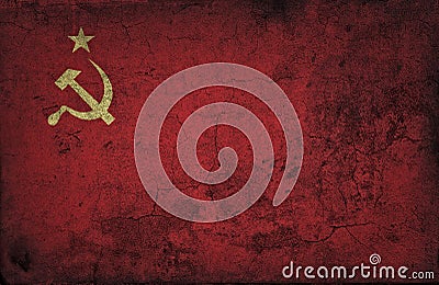 Grunge USSR flag Stock Photo