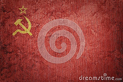 Grunge USSR flag. Soviet Union flag with grunge texture Stock Photo