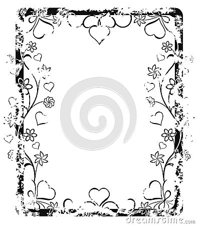 Grunge valentine frame Cartoon Illustration