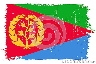 Grunge vector flag of Eritrea Stock Photo