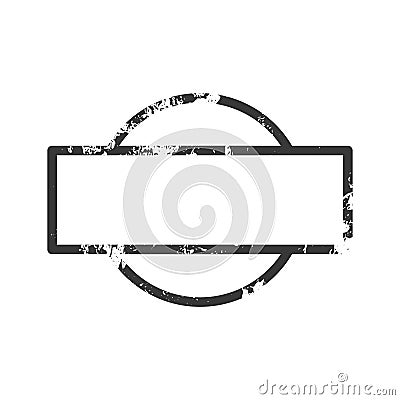 Grunge vector semicircular and rectangular shapes combine to create a distressed empty frame postal stamp, suitable for Vector Illustration