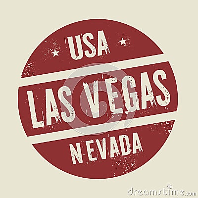 Grunge vintage round stamp with text Las Vegas, Nevada Vector Illustration