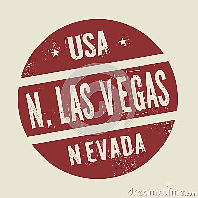Grunge vintage round stamp with text North Las Vegas, Nevada Vector Illustration