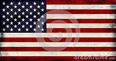 Grunge Vintage USA flag background Stock Photo