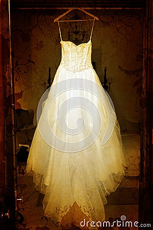 Grunge wedding dress Stock Photo