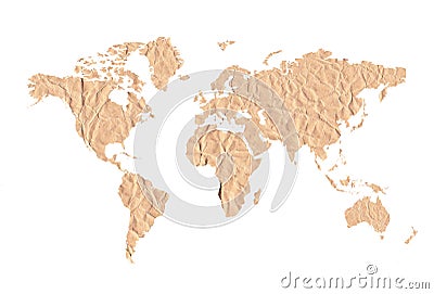 Grunge world paper map Stock Photo