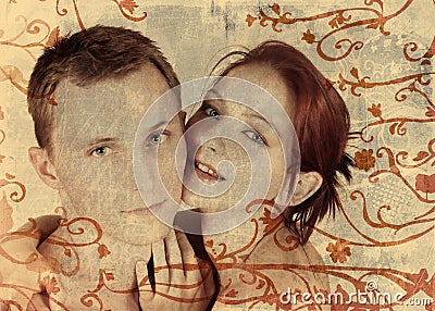 Grunge young couple Stock Photo