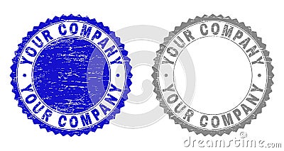 Grunge YOUR COMPANY Textured Stamps Vector Illustration