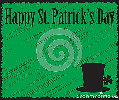 Grunged Happy Saint Patricks Day Green Card Stock Photo