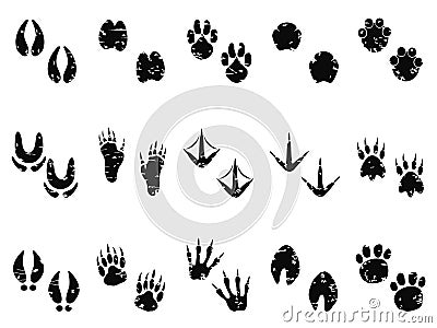 Grungy Animal Footprint Track icon Vector Illustration