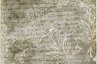 Grungy antique floral background Stock Photo