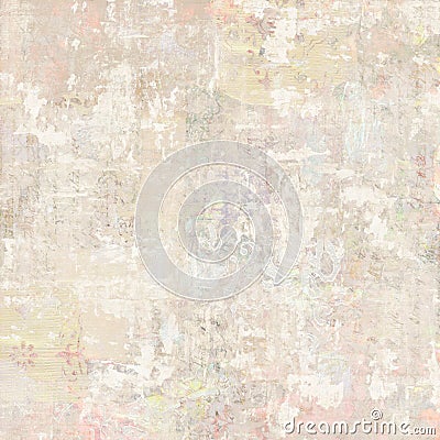 Grungy Antique Vintage Floral wallpaper collage Background Stock Photo