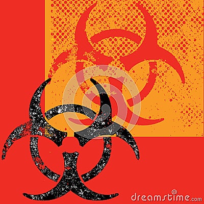 Grungy Biohazard background Vector Illustration