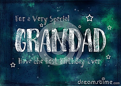 Grungy, Birthday Card for Grandad Stock Photo