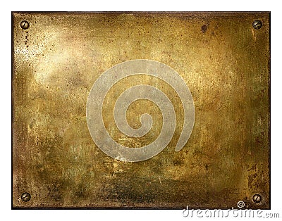 Grungy Brushed Brass Sign Stock Photo