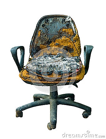 Grungy Damaged Office Chair Stock Photo