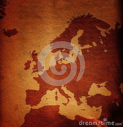 Grungy Europe map Stock Photo