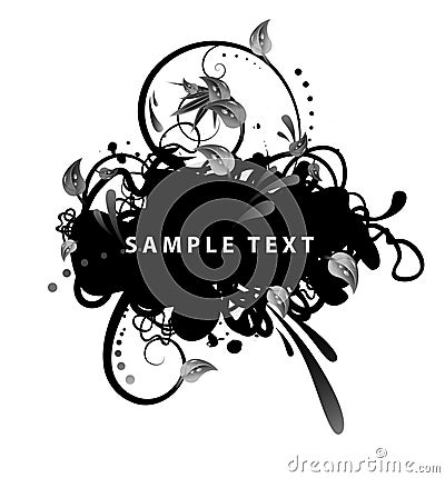 Grungy floral banner Vector Illustration