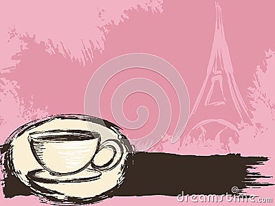 Grungy French coffee background Stock Photo