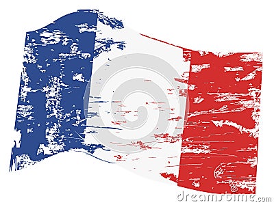 Grungy french flag Vector Illustration