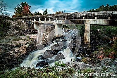 Grungy Gritty Industrial Waterfall Stock Photo