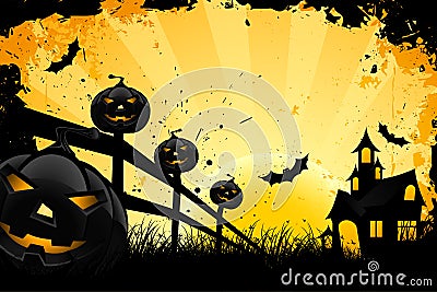 Grungy Halloween background Vector Illustration