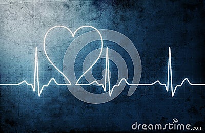 Grungy heart beat Stock Photo