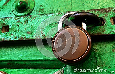 Grungy Locked Doors Stock Photo