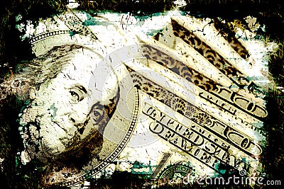 Grungy Money Background Cartoon Illustration