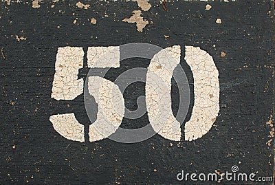 The grungy number fifty Stock Photo