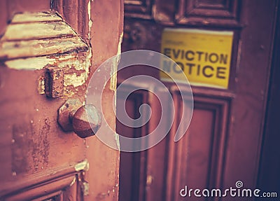 Eviction Notice On Door Stock Photo