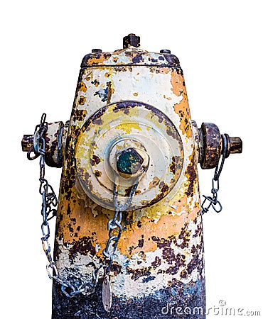Grungy Isolated Old Fire Hydrant Stock Photo