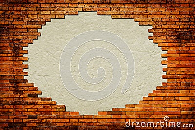 Grungy paper background by brick frame Stock Photo