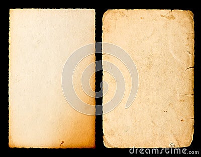 Grungy paper sheet torn edges isolated Scrapbooking object Stock Photo