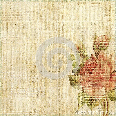 Grungy shabby spotted background with rose Stock Photo