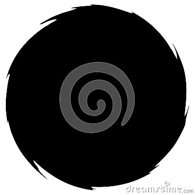 Grungy smeared circle. Abstract splash shape silhouette. Vector Illustration