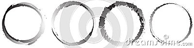 Grungy, textured circle element. Circular splatter shape Vector Illustration