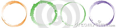 Grungy, textured circle element. Circular splatter shape Vector Illustration