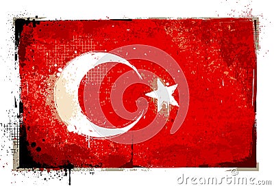 Grungy Turkey flag Vector Illustration