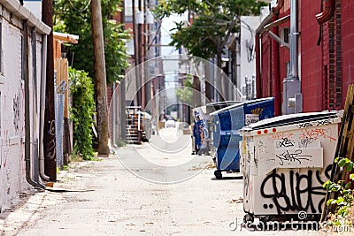 Grungy Urban Alley In Denver Stock Photo