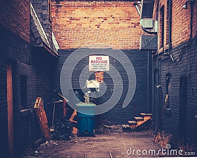 Grungy Urban Alley Stock Photo