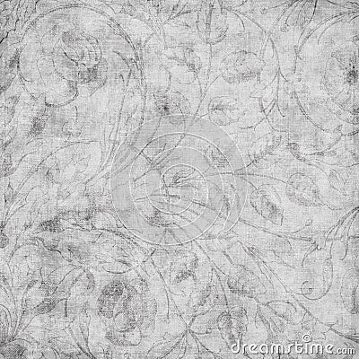 Grungy vintage floral damask scrapbook background Cartoon Illustration