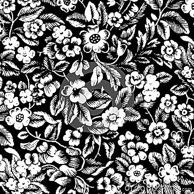 Grungy vintage floral damask scrapbook background Cartoon Illustration
